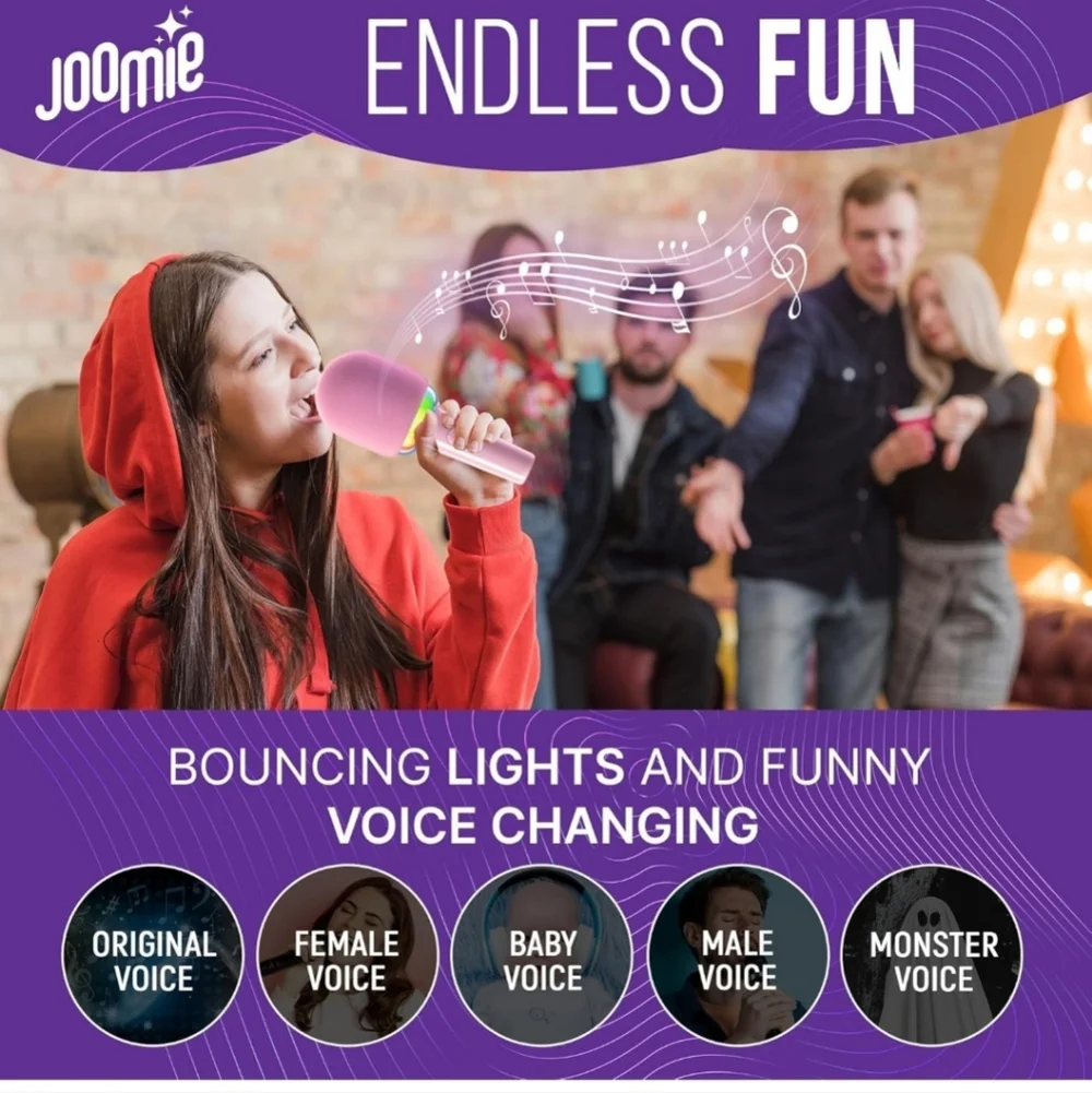 Joomie Kids Wireless Pink Karaoke Microphone